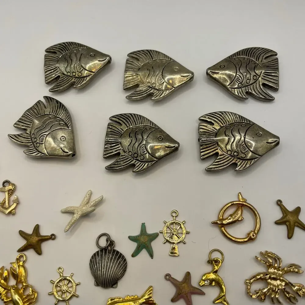 Jewelry Findings Seaside Charms Fish Crap Shell Dolphin Anchor Jewelry Making
